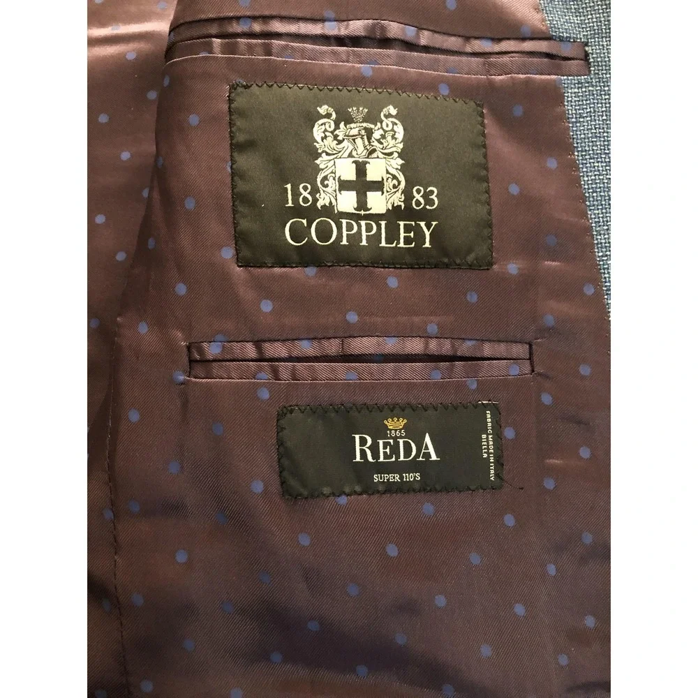 Coppley Blazer Mens 40 Short Blue Wool Sport Coat Jacket Career Casual Classic